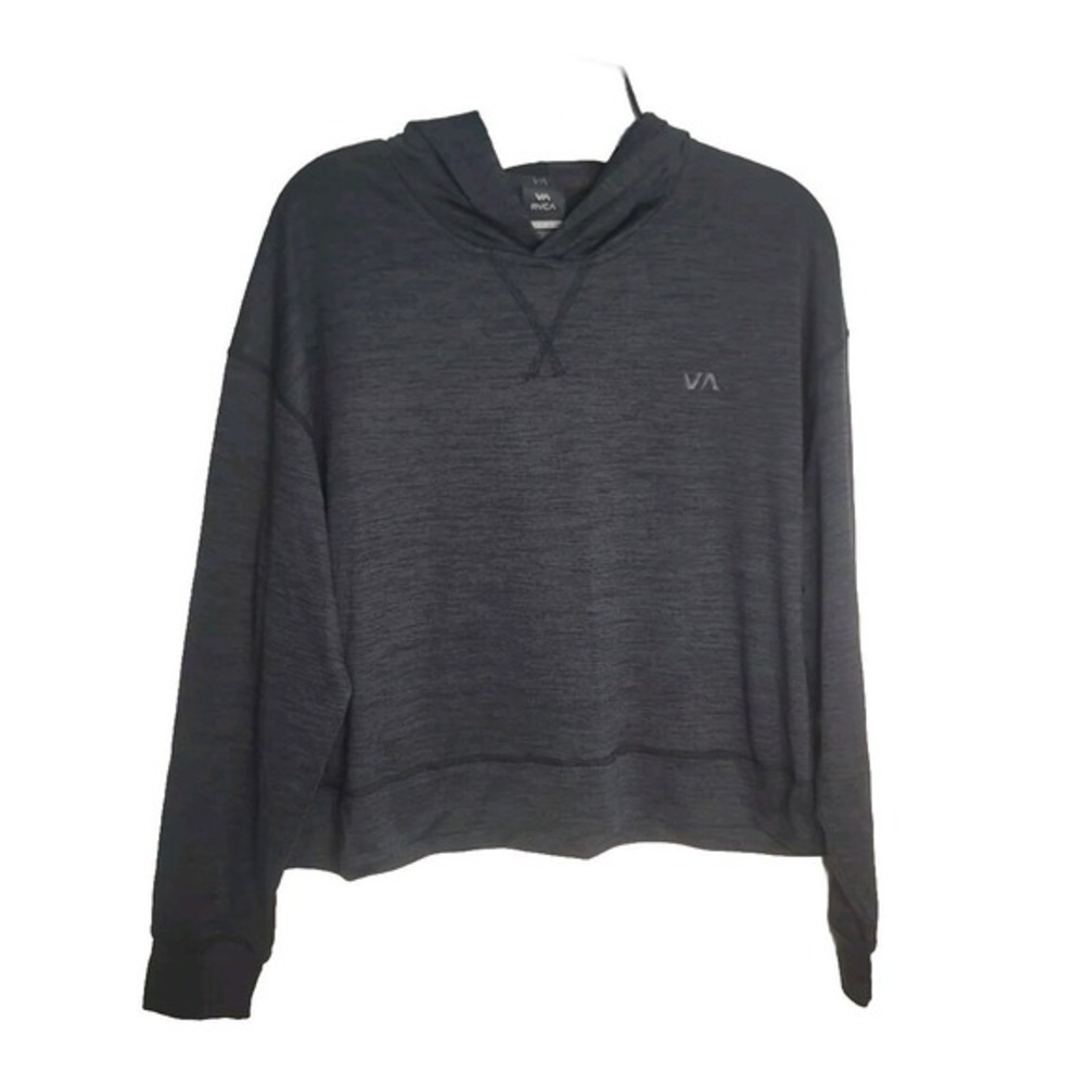 Rvca Women's ‎ Athletic Long Sleeves Shirt Hooded Small Gray